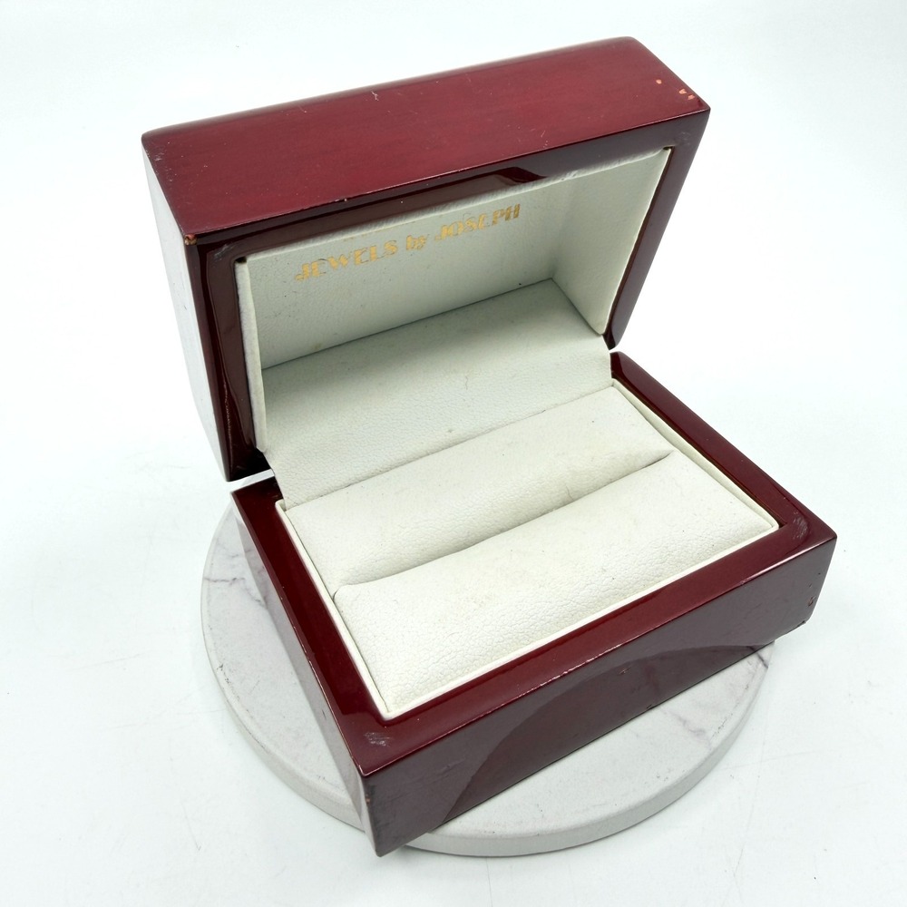 Vintage Wooden Jewelry Ring Box Dark Cherry Finish Jewels by Joseph Gift Case